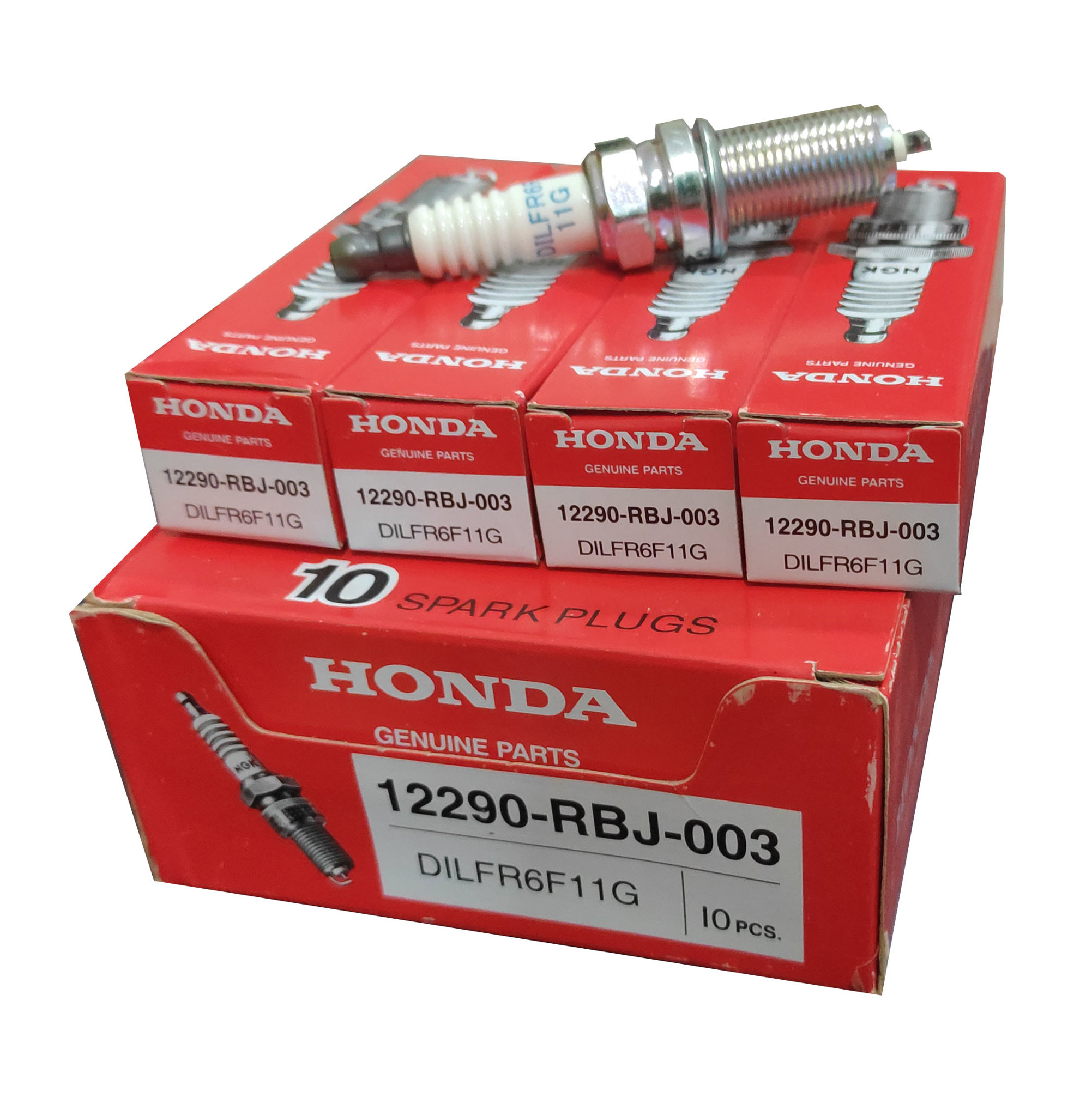 Picture of Honda Spark Plug 4 pcs 12290-RBJ-003 NGK DILFR6F11G For Honda Insight